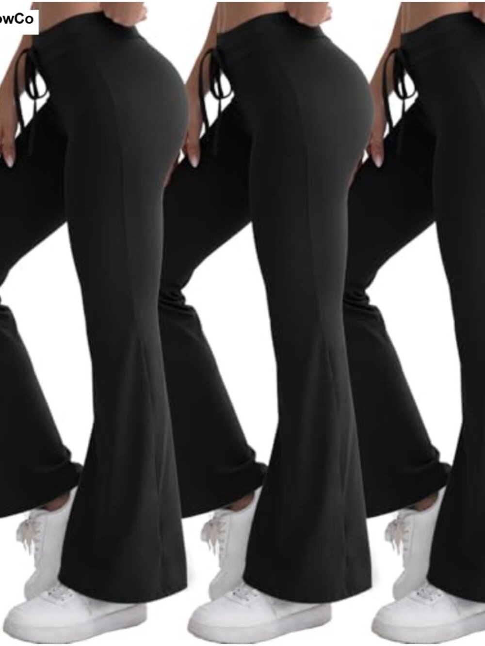 3 Pack Womens High Waist Flare Yoga Pants Drawstring Lounge Leggings Buttery
